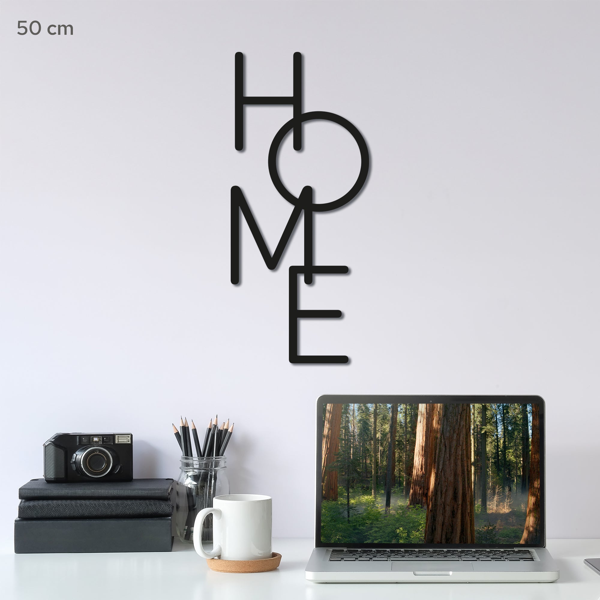 Metal Wall Art “HOME” – Vertical Minimalist Metal Home Decor