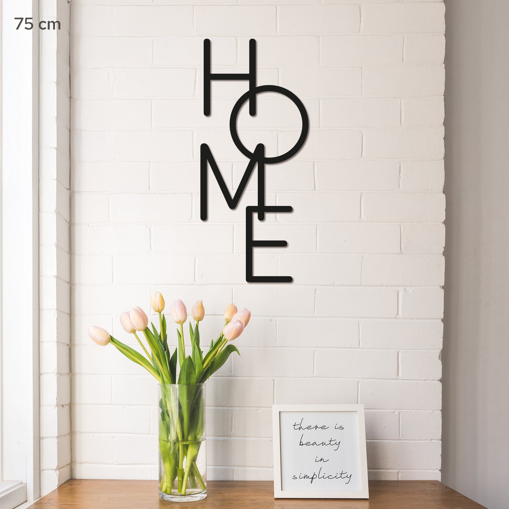 Metal Wall Art “HOME” – Vertical Minimalist Metal Home Decor