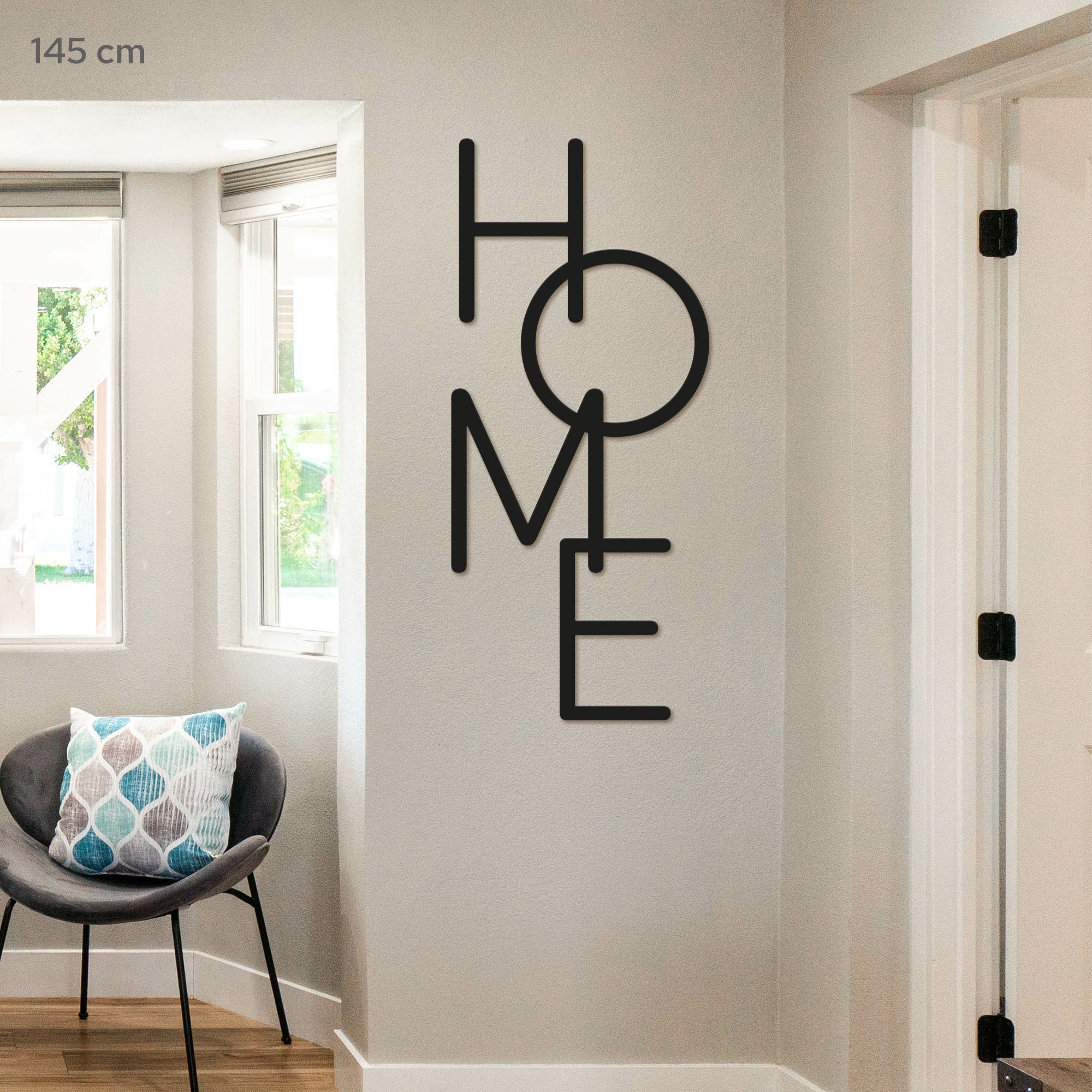 Metal Wall Art “HOME” – Vertical Minimalist Metal Home Decor