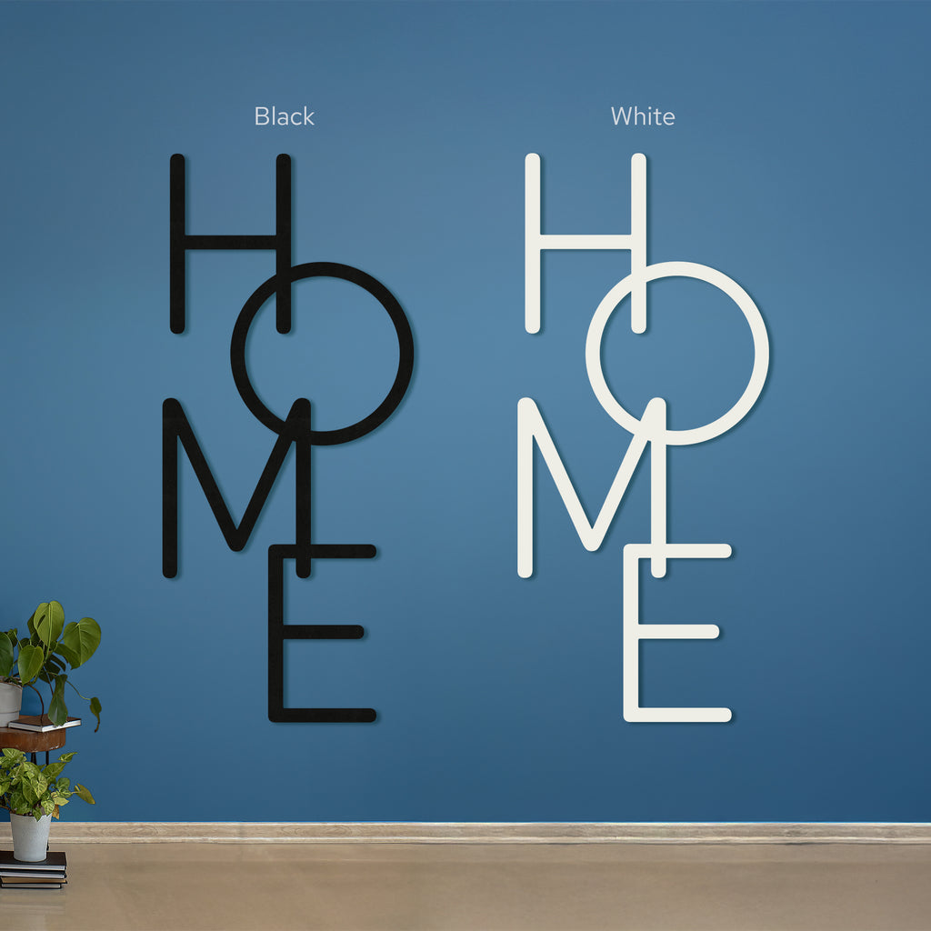 Metal Wall Art “HOME” – Vertical Minimalist Metal Home Decor