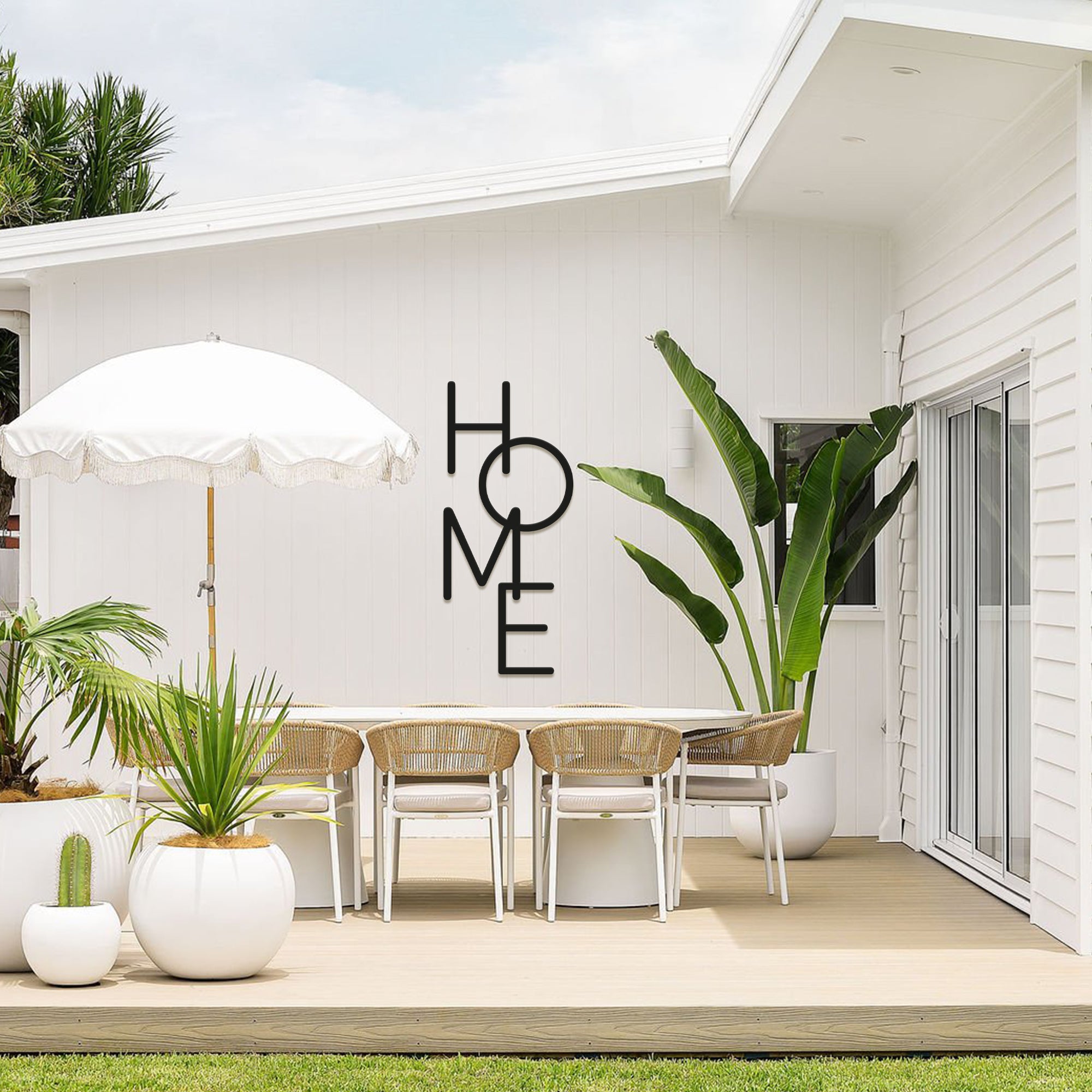 Metal Wall Art “HOME” – Vertical Minimalist Metal Home Decor