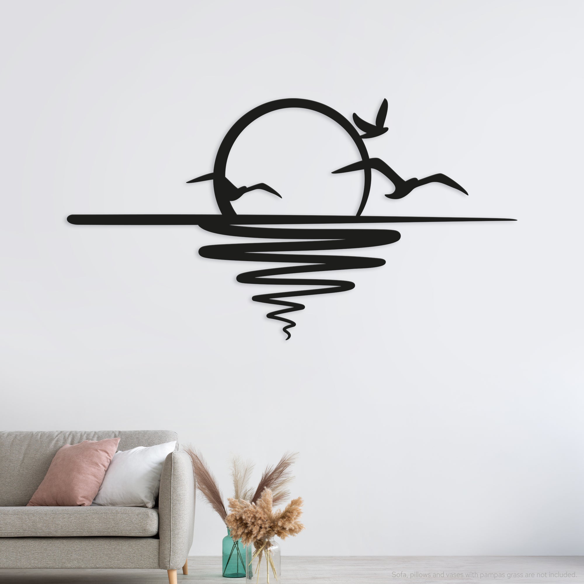 Sunset with birds Steel Wall Art. Nature Themed Metal Wall Hanging Decor
