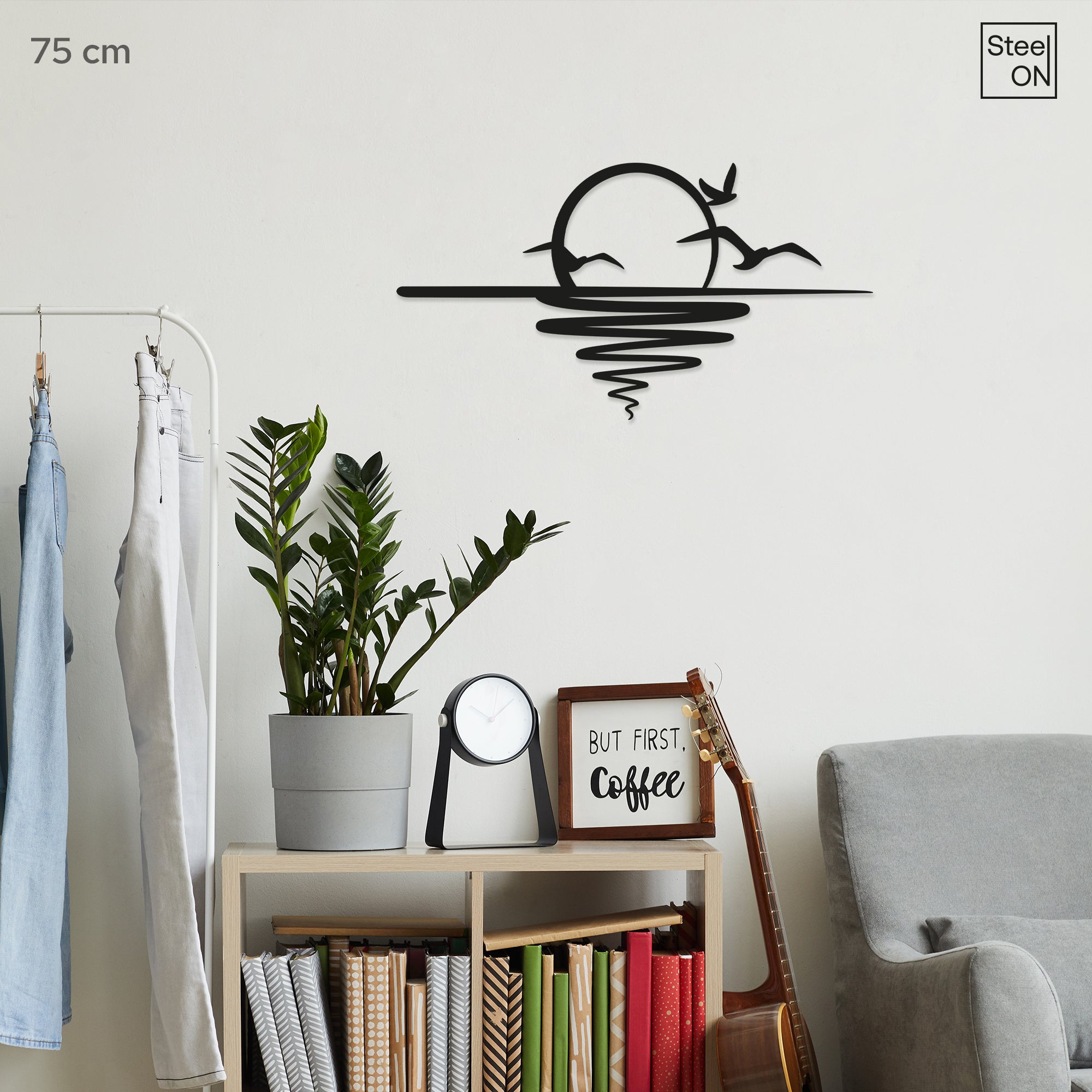 Sunset with birds Steel Wall Art. Nature Themed Metal Wall Hanging Decor