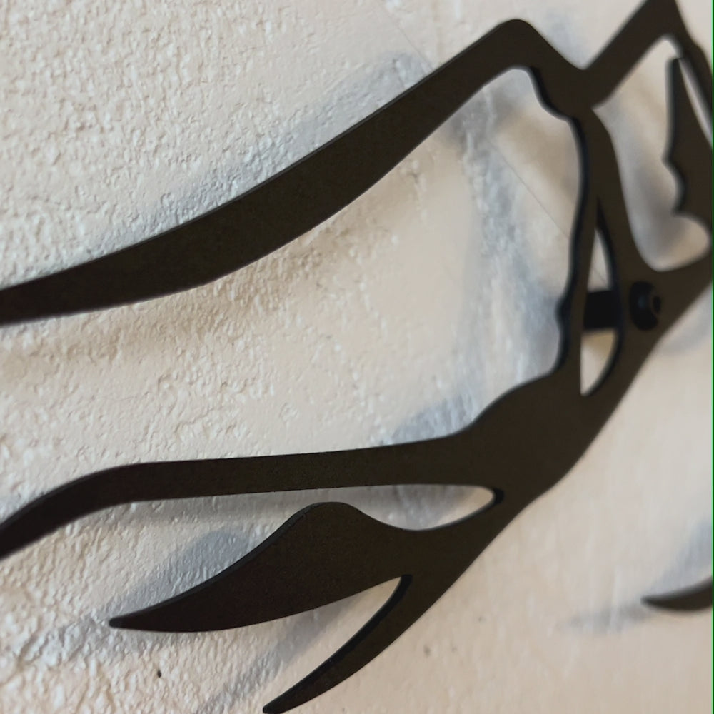 Metal Mountain Wall Art – Modern Steel Mountain Decor – Minimalist Nature Wall Hanging for Living Room, Bedroom, Cabin