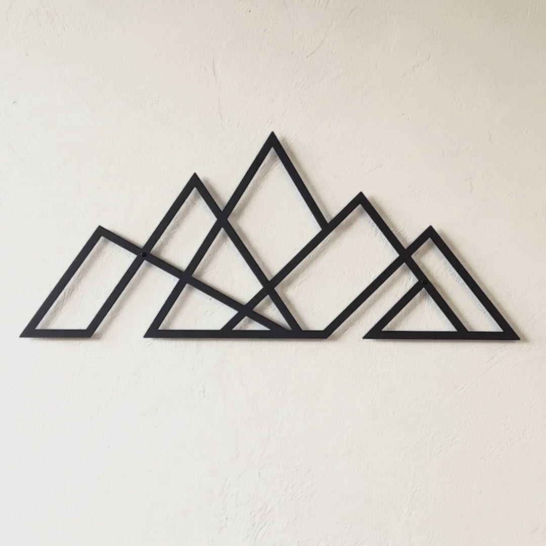Mountains Minimalistic Design. Steel Wall Art. Nature Themed Landscape Metal Wall Hanging Decor